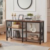 HOMBAZAAR Console Sofa Table, Rustic Entryway Table with Metal Frame