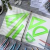 Tenare 1 Set Plastic Ruler Math Set Includes Protractor, Triangle