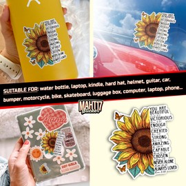 (3Pcs) You are Sticker Bible Verse Scripture Stickers Christian Faith Sunflower Stickers Religious Quotes Faith 2" Waterproof Die-Cut Vinyl Sticker for Laptop Water Bottle Kindle Decal Gifts 2 Inches