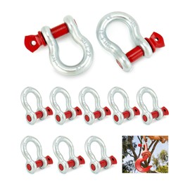 QWORK 1/2" Anchor Shackle with Alloy Screw Pin - Forged Carbon Steel, 10 Pack D-Ring Shackles 2 Ton 4400 lbs Working Load Limit