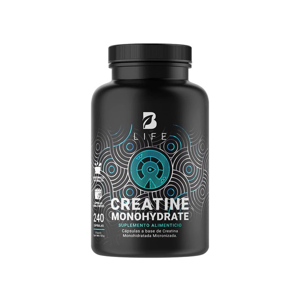 Creatina Monohidratada Micronizada. 240 Cápsulas. 120 Gramos. Alta Pureza Sin