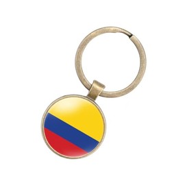 EnigmaGlow World - Llavero con la bandera de la mayoría de los países, llavero diario de aleación de zinc, llaves de coche para hombres y mujeres, Columbia, 2.1inch