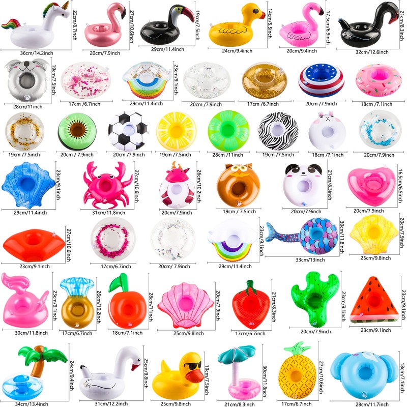 Sonarun 50 Pack Inflatable Drink Holders Float Toy Inflatable Pool
