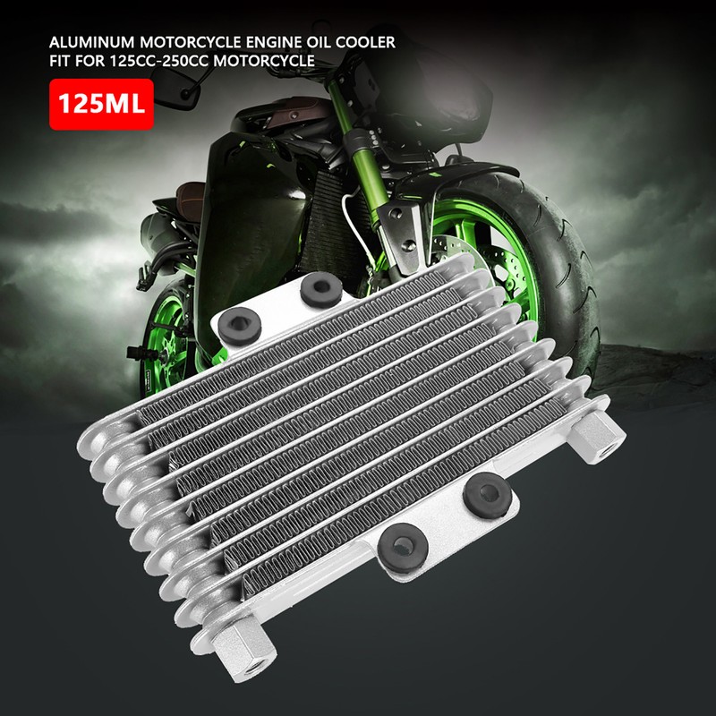 Aluminum 125ml Engine Oil Cooler Cooling Radiator for 125CC-250CC Motorcycle
