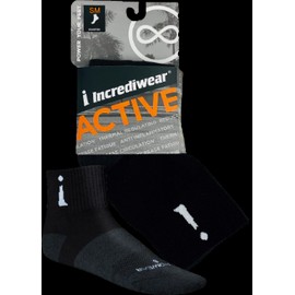 Incrediwear Inc Active Socks (Quarter Height, Black, SM) - 1 Pair