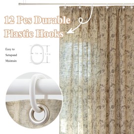 ENJOYBRIDAL Floral Long Shower Curtain 96 Length Rustic Decorative Bathtub Curtain Country Aesthetic Washable Vintage Bathroom Shower Curtain Farm House Waterproof Pattern Boho Pretty Bath Curtain