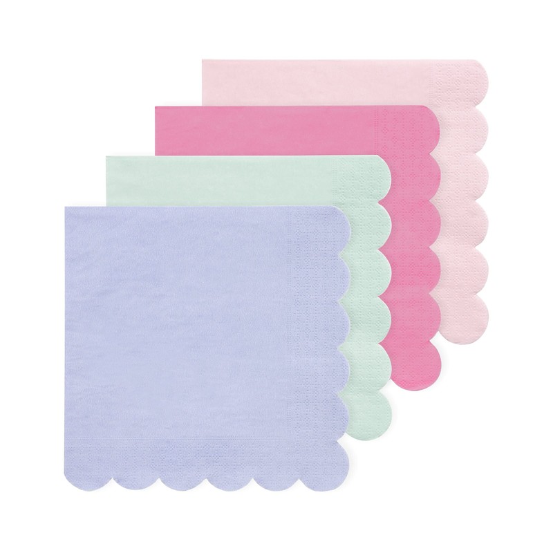 Meri Meri Disposable Paper Napkins (Pack of 20), Scalloped Edge,