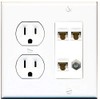 15 Amp Round Power Outlet 3 Port Cat6 Ethernet 1
