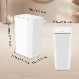 Garbage Can Trash Can with Lid, Plastic Small Trash Can Garbage Bin, Wastebasket Garbage Container Small Trash Bins with Press Top Lid for Bathroom Bedroom Home Office