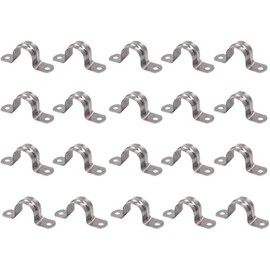 30mm Pipe Strap Clamps, 20 Pcs 304 Stainless Steel Pipe Holder Brackets, Saddle U Shaped Tube Clips for Ducting Plumber Water Pipe