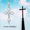 LWXIE Diamond Cross Necklace 925 Sterling Silver Cross Pendant Necklace