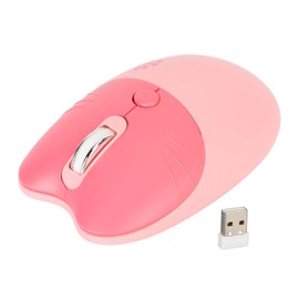 2.4G Cat Wireless Mouse Mute USB Receiver Cute Portable 3 Levels DPI Mouse for M3 Laptop Computor Sakura Pink