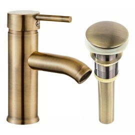 Meer Faucets By Cnx Mezcladora Monomando Para Lavabo Y Contra Canasta Dorado