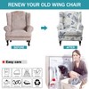NILUOH Wing Chair Slipcovers 2 Pieces Stretch Spandex Wingback Chair