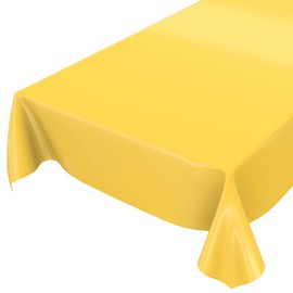 Oilcloth Tablecloth Oilcloth Washable Tablecloth Plain Gloss Plain Yellow Cut Edge 100 x 140 cm