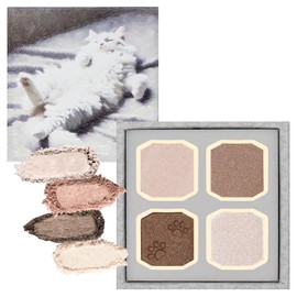 MilleFee My Kitty Eye Palette (04 Minuette) Cat 4 Colors Eye Shadow Glitter White Brown Makeup