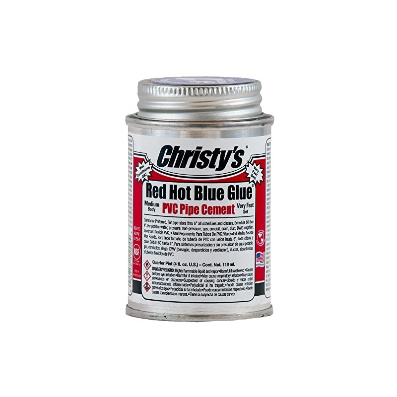 Christy's Red Hot Blue Glue PVC Cement - Medium Body,