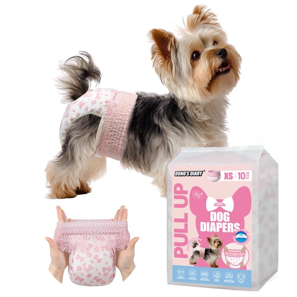 Dono Disposable Pull It Up Female Dog Diapers, 360° Stretchy