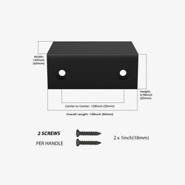 Peaha 10 Pack Kitchen Cabinet Handles 1-5/16 inch Black Pulls for Dresser Drawers Door Edge Finger Pull Aluminum Alloy Hardware