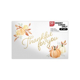 Pro Supply Global (50 Count of Large 4x6 Thankful For You Fall Thank You Insert Cards Without Envelopes For Your Small Online Business - Displays Customer Appreciation