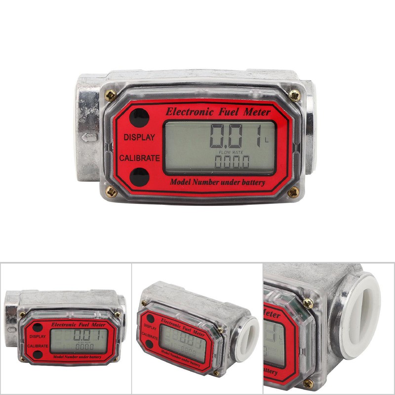 Mini Digital Turbine Flowmeter Diesel Fuel Flow Meter 10‑200L 1"