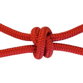 Knotty Girlz 4 Knot Horse Rope Training Halter - 3/16" (5mm) Very Thin! Stiff Polyester Halter Rope (Red, Yearling)