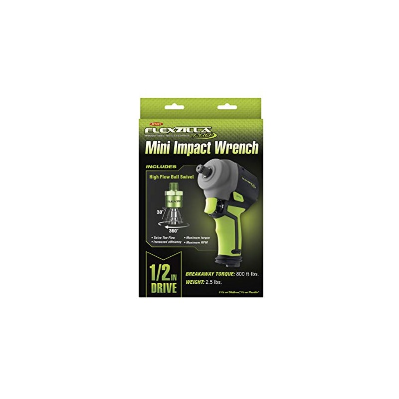 Flexzilla Pro Mini Impact Wrench, 1/2" Drive, with High Flow