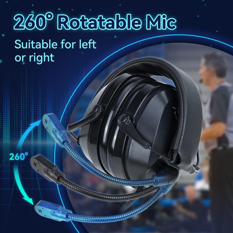 Retevis EHK012 Foldable Two Way Radio Headset with Mic,Noise Reduction,Volume