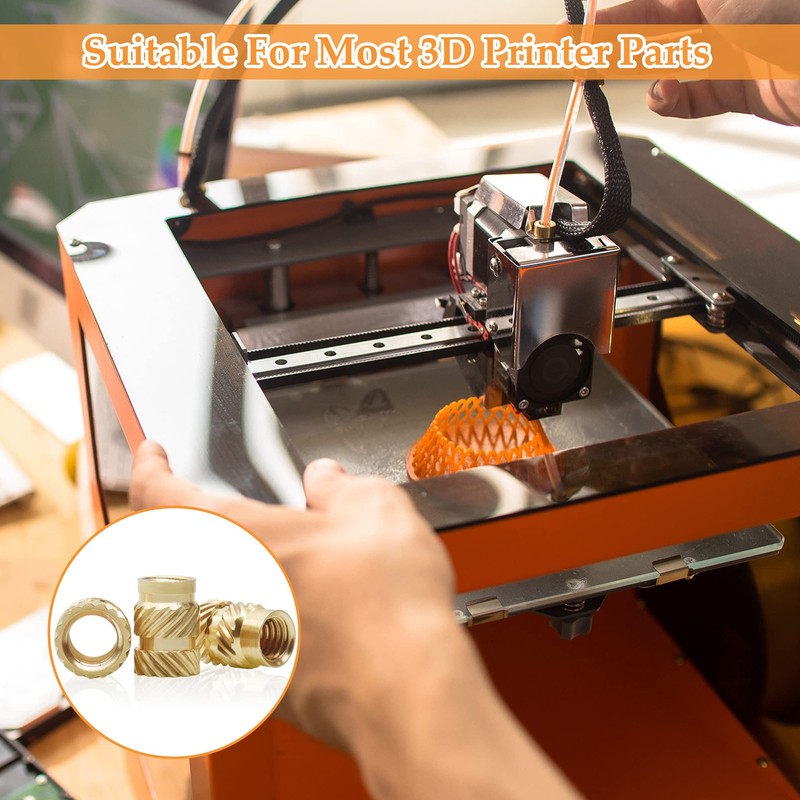 Pack of 50 threaded inserts, M3 insert nuts, brass embedding