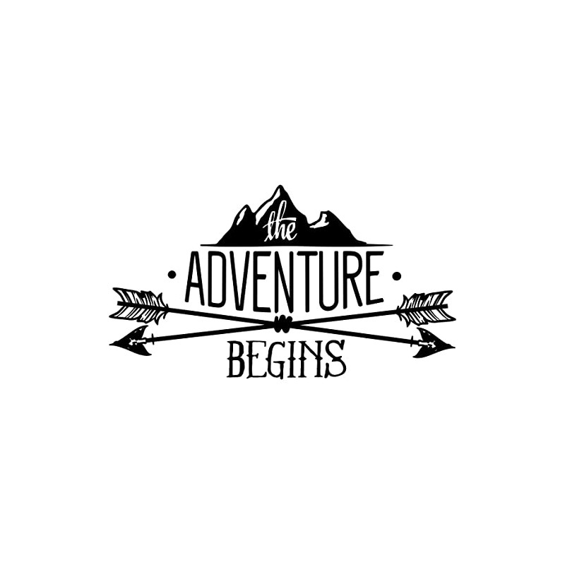 Samunshi® Adventure Begins Lettering Sticker Car Sticker Windscreen Sticker Motorcycle