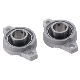 SHUATI 2pcs Pillow Block Bearing,Zinc Alloy Self Aligning Pillow Block Flange Bearing,Durable Zinc Alloy Flange Block Bearing(KFL003-17mm)