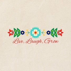 CafePress Live Laugh Grow Tote Bag Reusable Natural Beige Canvas Shopping Bag