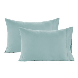 Lane Linen 100% Organic Cotton Pillow Cases Standard Size Set of 2 (20"x26") - Cotton Pillowcases Standard Size - Soft Light Blue Pillow Cases Set of 2 - Standard Pillow Case Pack of 2 - Cool Blue