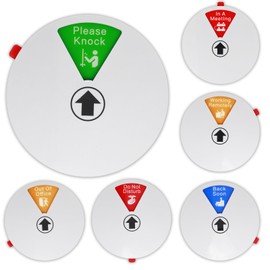 Office Privacy Door Sign with Rotating Status Indicator - 6 Inch Magnetic & Adhesive ABS Sign for Office/Home, 6 Modes (Do Not Disturb/Meeting/Remote Work) (Silver)