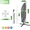 HENTEX Parasol Protective Cover, with Foldable Fibreglass Rod, Cantilever Parasol,