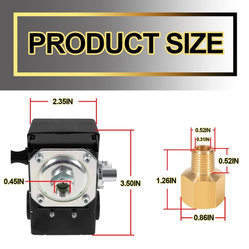YMT 23474661-C Air Compressor Pressure Switch Fits for Ingersoll Rand