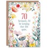 Artery8 Greeting Card 70 Years Old Keep Quiet Funny Floral
