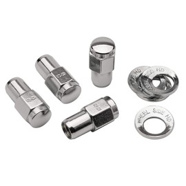 Cragar 27723-4: Lug Nuts, Shank with Washer, 1/2 in. x 20 RH, Closed End, Chrome Plated Steel, Set of 4