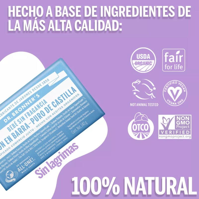 Dr. Bronners Jabon De Castilla En Barra Dr Bronner's Baby