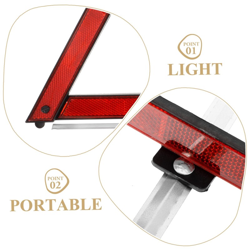 Healeved 3pcs Reflective Road Emergency Triangle Kit Warning Sign for