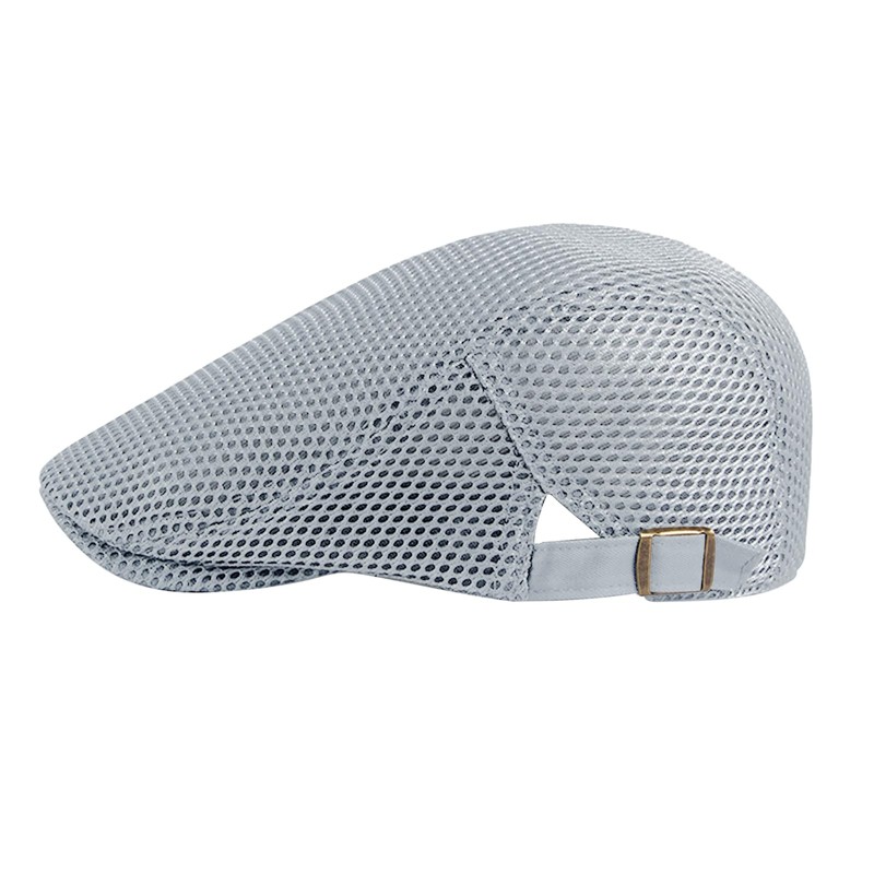 Men's Cool Mesh Flat Cap Classic Breathable Adjustable Baker Ivy