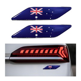 Wevdn 2 PCS 3D Tricolor Flag Emblem, Car Exterior Emblem Badge Sticker Decal, Vehicle Fender Bumper Decals, 3D Aluminum Declaration Badge for All Models, Universal Car Accessories (Australia)