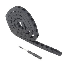 Zeberoxyz 7x7mm Drag Chain Length 1Meter Close Type Black Plastic Flexible Cable Carrier R18 with Flat Wrench for 3D Printer and CNC Machines