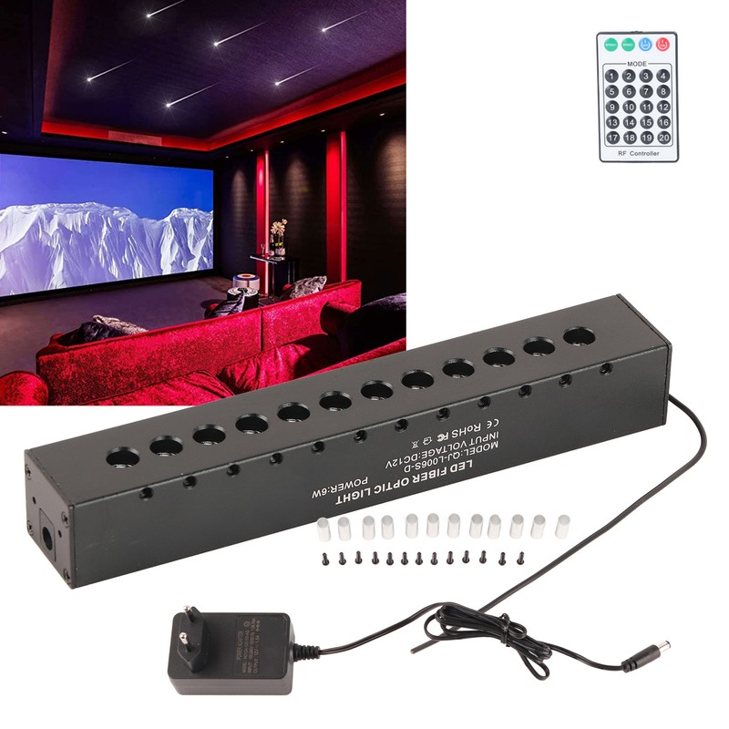 Fiber Optic Lights Kit 12 Holes 6W White Light Meteor