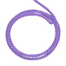 MECCANIXITY Twisted Cord Trim, 5 Yard 3.5mm 3-Ply Twine Braided Rope Shiny Thread String for Craft Gift Bag Curtain Christmas Decor, Light Purple - 5m