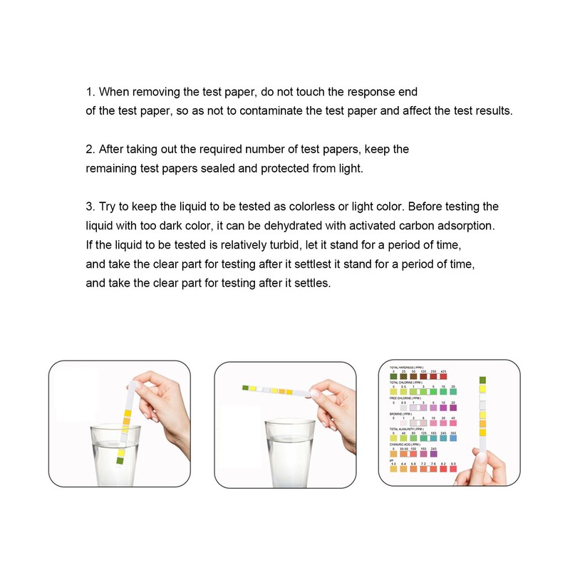Pool Test Strips 7 in 1 Multifunctional Colorimetric Analysis 100