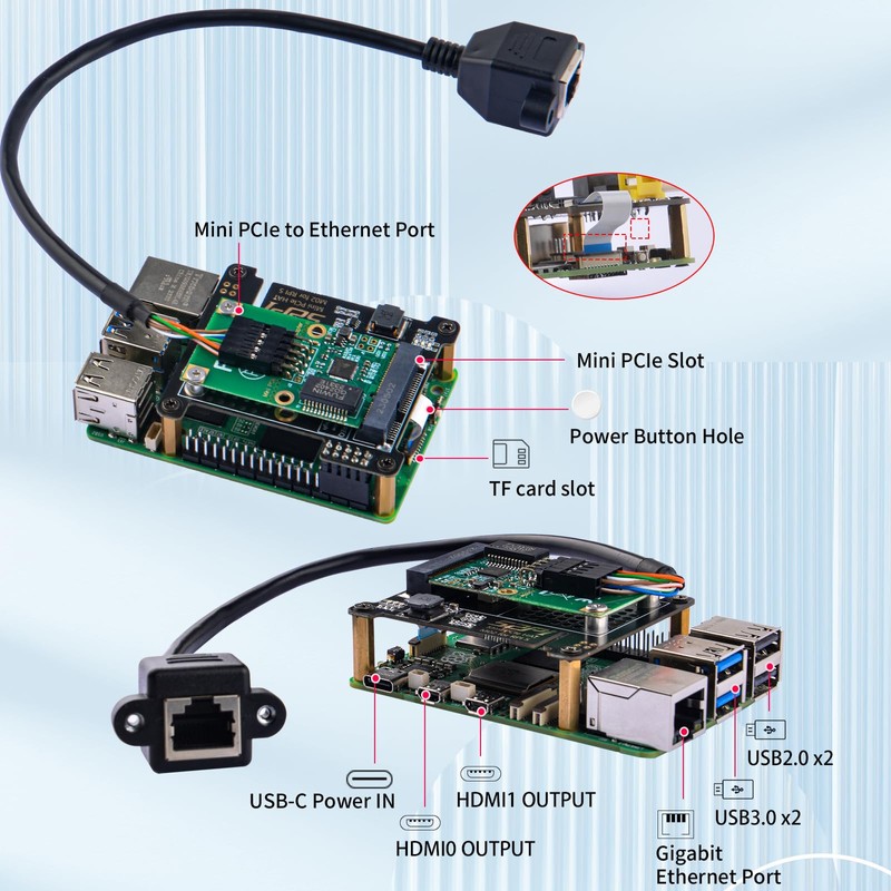 GeeekPi PCIe Express to Mini PCIe HAT M02 for Raspberry