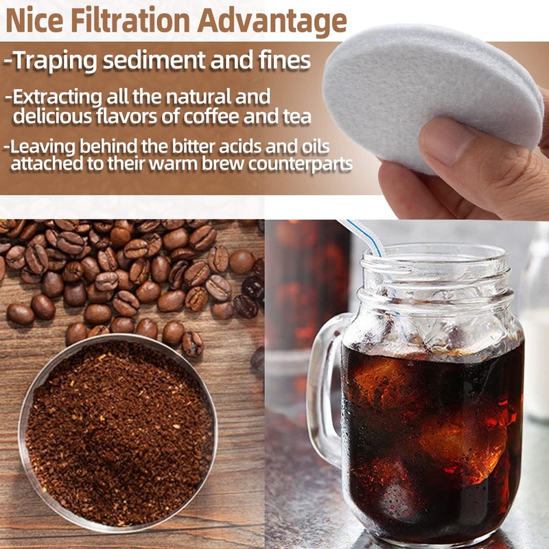 Coffee Filters for Cold Brew Maker - 10-Pack Reusable Coffee