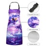 Snilety Purple Dolphin Apron for Women with Pocket Waterproof Canvas