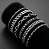 6Pcs Stainless Steel Bracelets for Women Silver Chain Bracelet Set